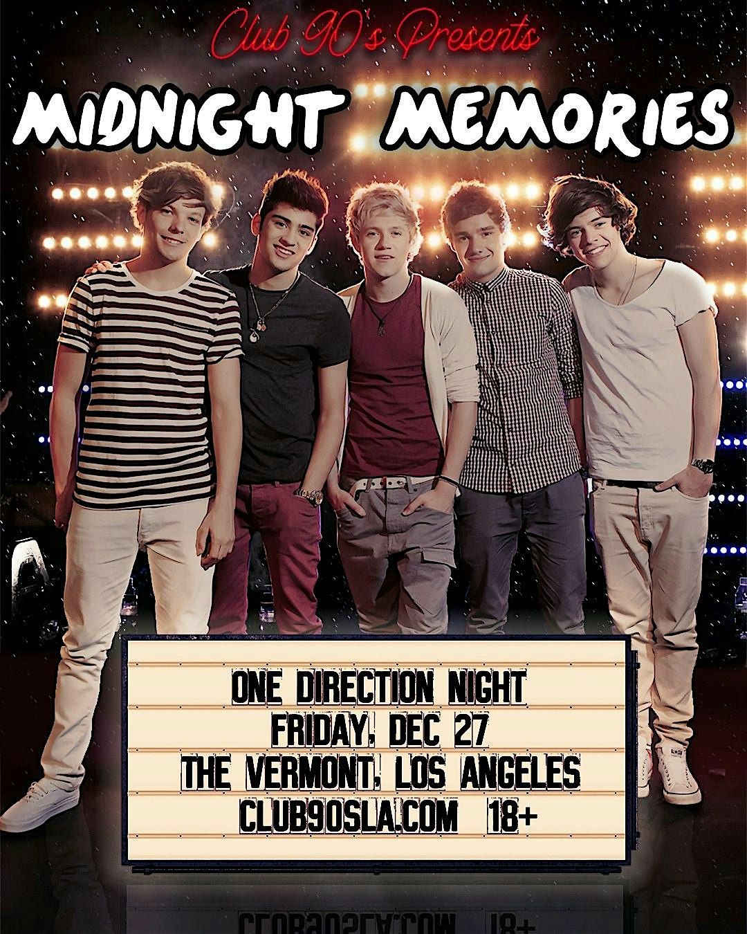 Club 90s presents Midnight Memories: 1D Night