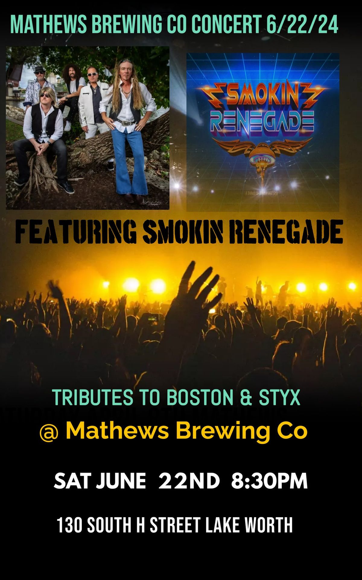 Smokin\/Renegade Live at Mathews Brewing SAT JUNE 22ND 8:30 PM