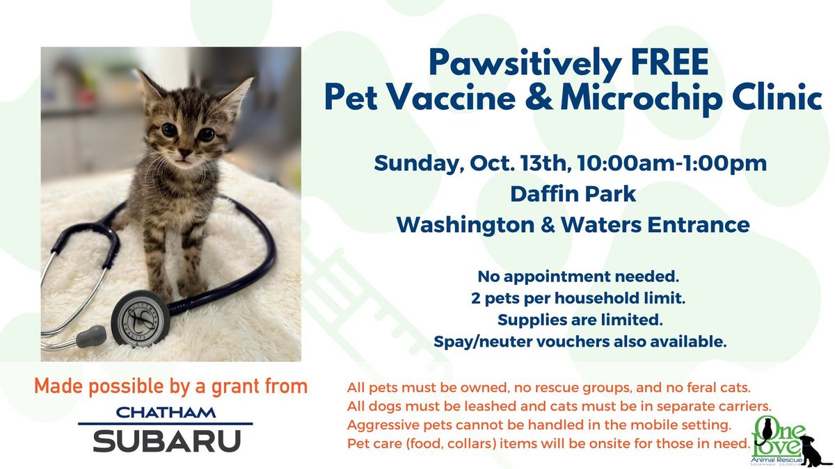 Pawsitively Free Pet Vaccine & Microchip Event