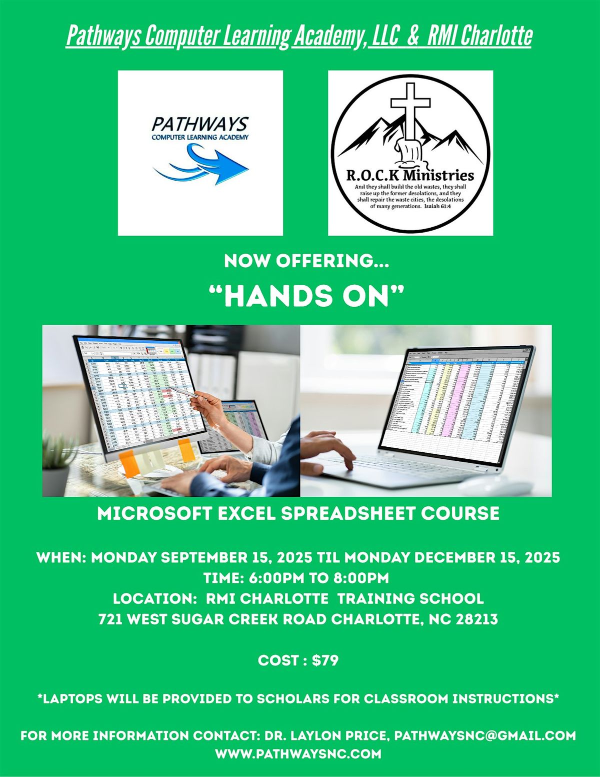 Excel Spreadsheets Course Starting Monday, September15th - Sugar Creek Area