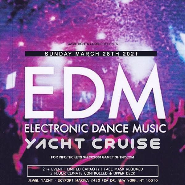 EDM NYC Sunset Yacht Party Cruise Skyport Marina Cabana Yacht 2021