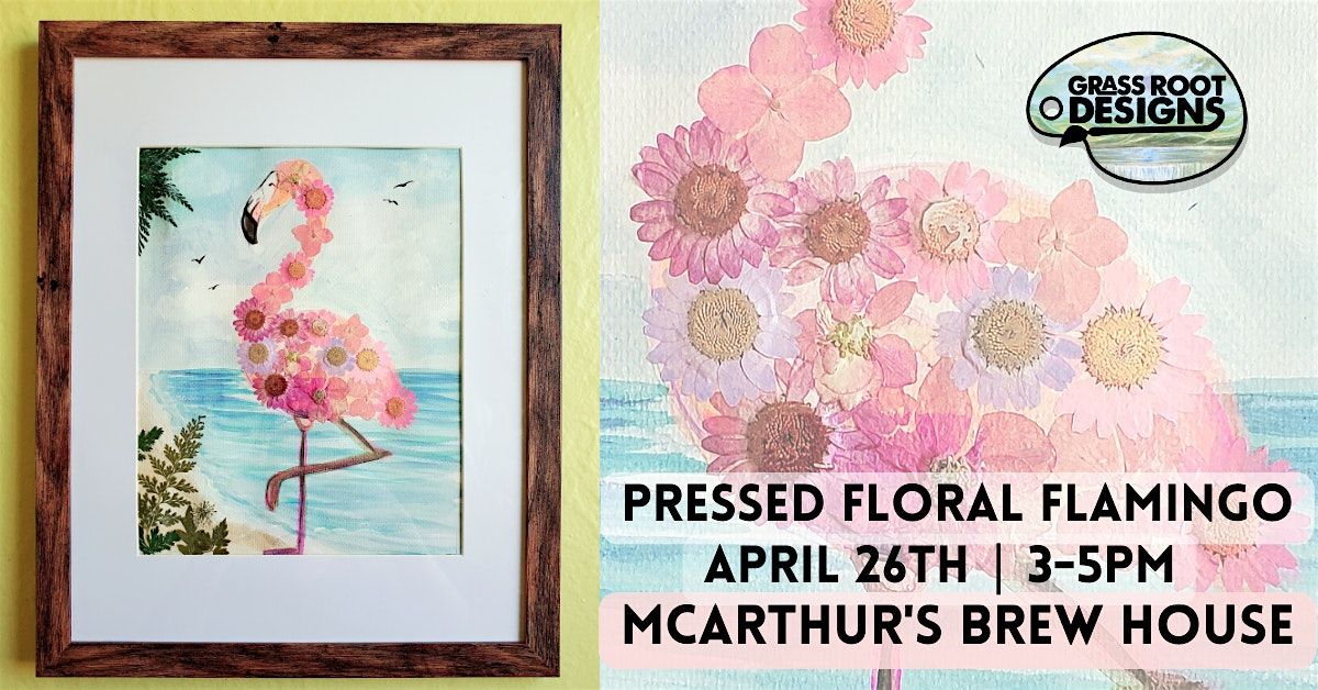 Framed Pressed Flower Flamingo| McArthur's Brew House