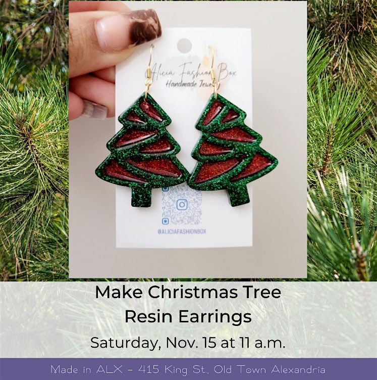 Make Christmas Tree Resin Earrings