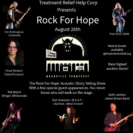 Rock for Hope: Treatment Relief Foundation Charity Show at The Basement East