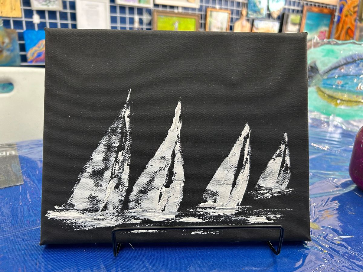 Sailboats - Oil Paints and Palette Knife