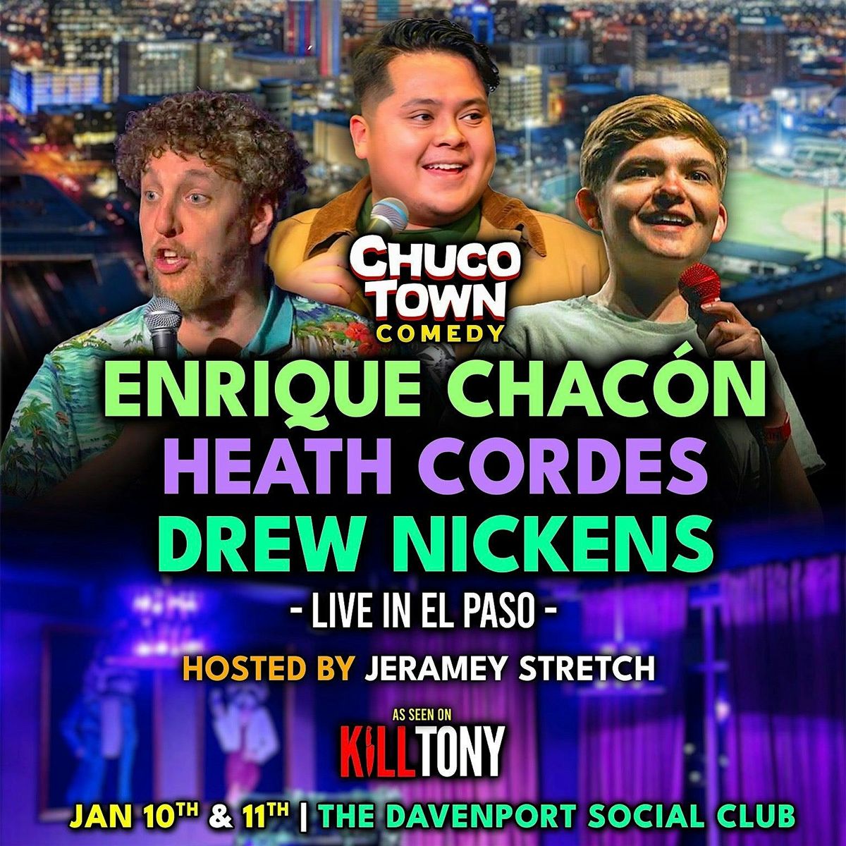 Enrique Chac\u00f3n, Heath Cordes, Drew Nickens - LIVE STAND-UP COMEDY SHOW