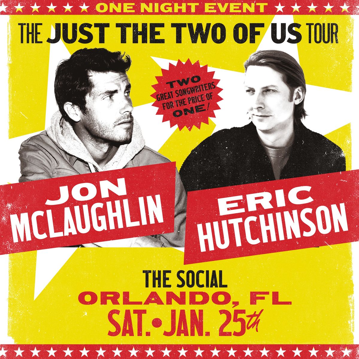 Jon McLaughlin & Eric Hutchinson \u201c2024 The Just the Two of Us Tour\u201d