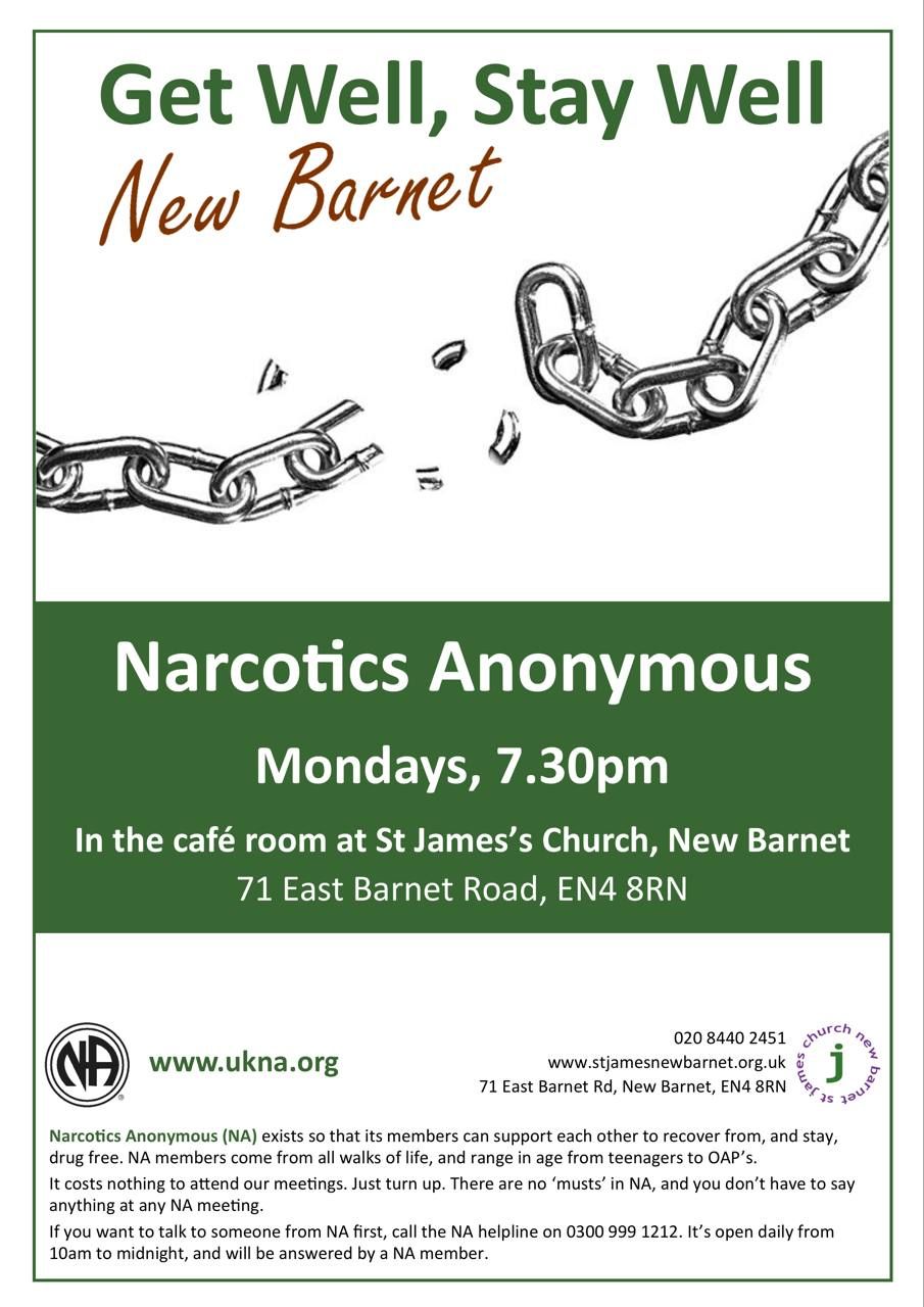 Narcotics Anonymous meetings at St James New Barnet