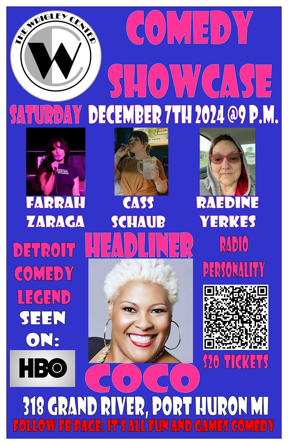 LADIES COMEDY NIGHT DECEMBER 7TH WITH DETROIT LEGEND COCO AND FRIENDS