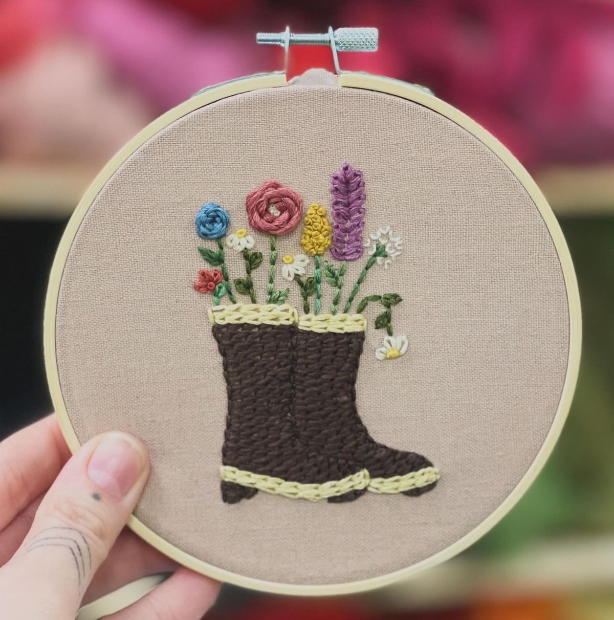 Beginner Wildflower Tuf Hand Embroidery Class - Anchorage