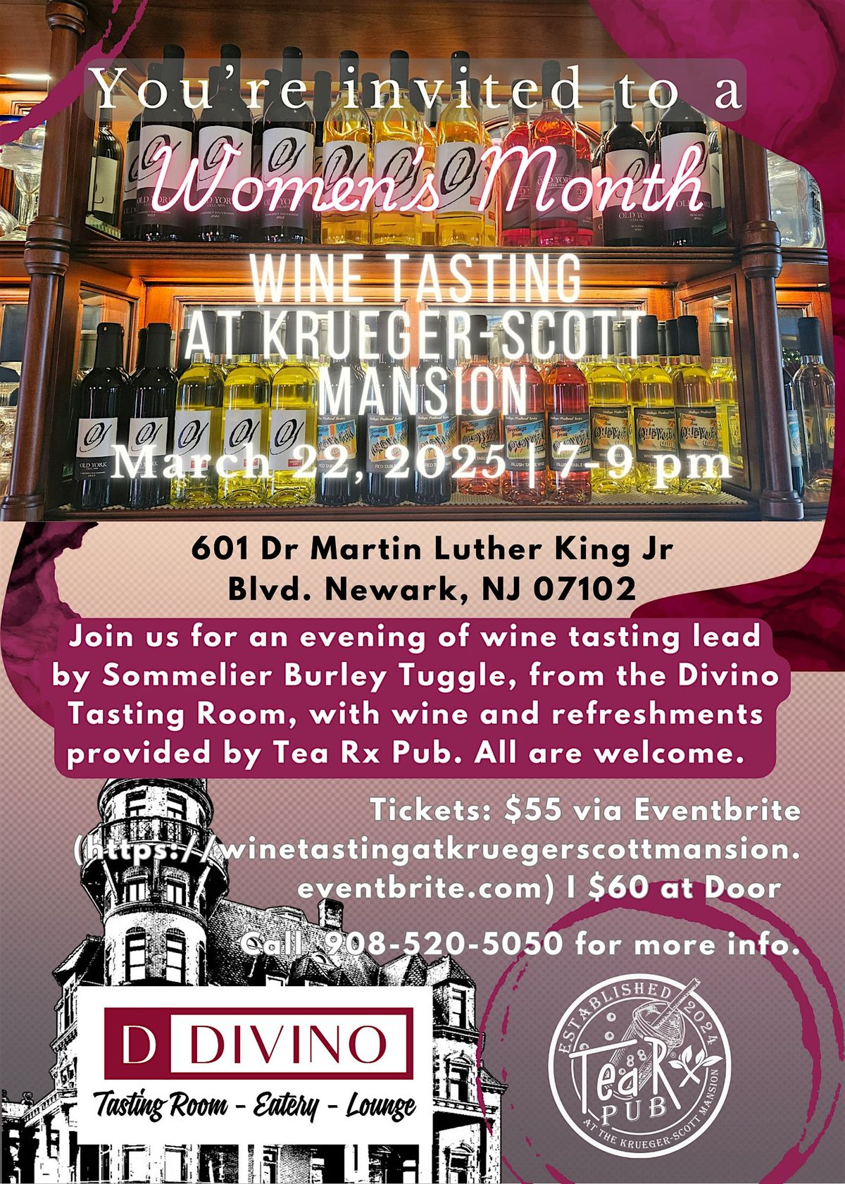 Women's Month Wine Tasting at Krueger-Scott Mansion