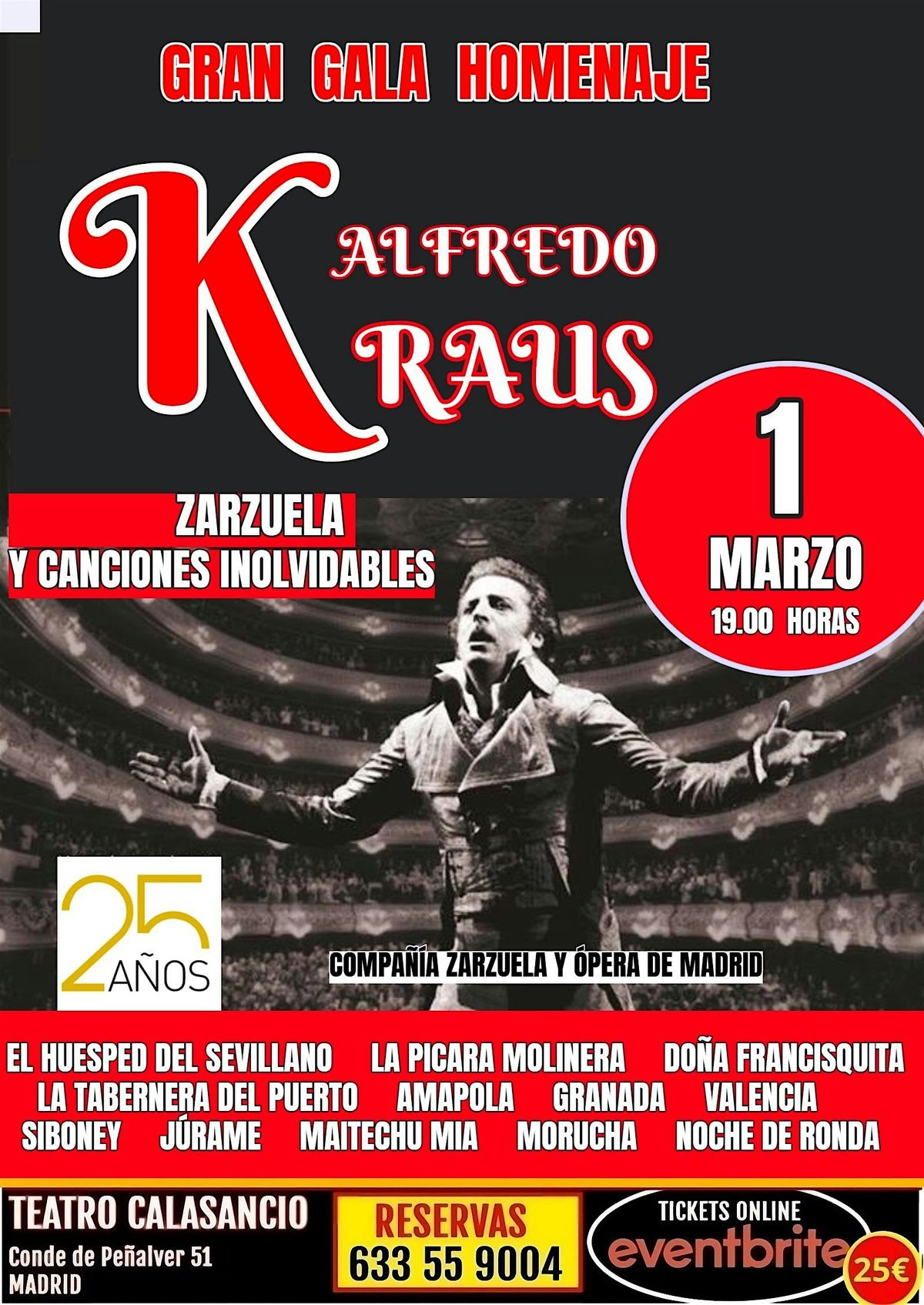 GALA LIRICA HOMENAJE A KRAUS. 25 ANIVERSARIO