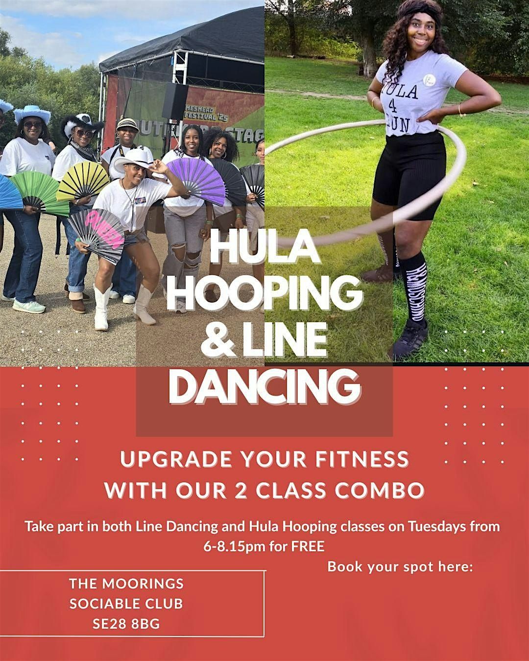 Line Dance Class & Hula Hooping combo