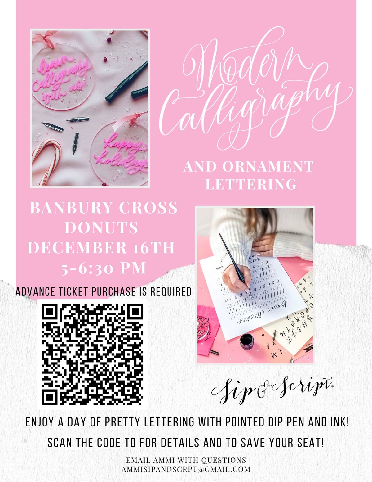 Modern Calligraphy & Ornament Lettering for Beginners at Banbury Cross Donuts