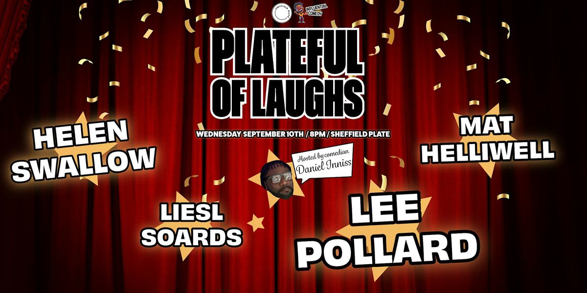 Plateful Of Laughs - Weds 10th September - \u00a35 ticket inc. FREE DRINK!