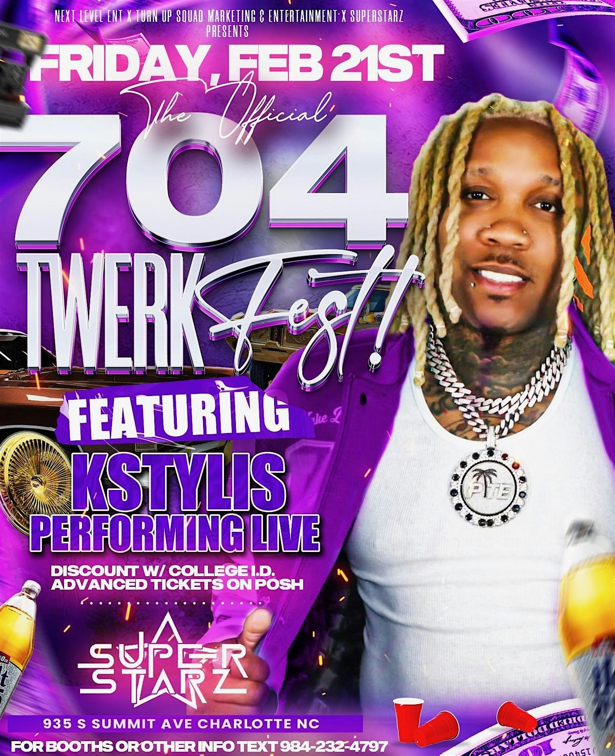 THE 704 TWERKFEST FT. KSTYLIS PERFORMING LIVE IN CHARLOTTE NC