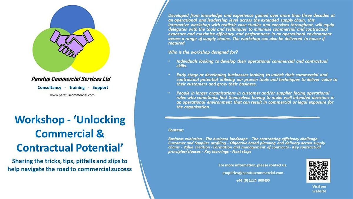 Unlocking Your Commercial & Contractual Potential - \u00a3500 + VAT