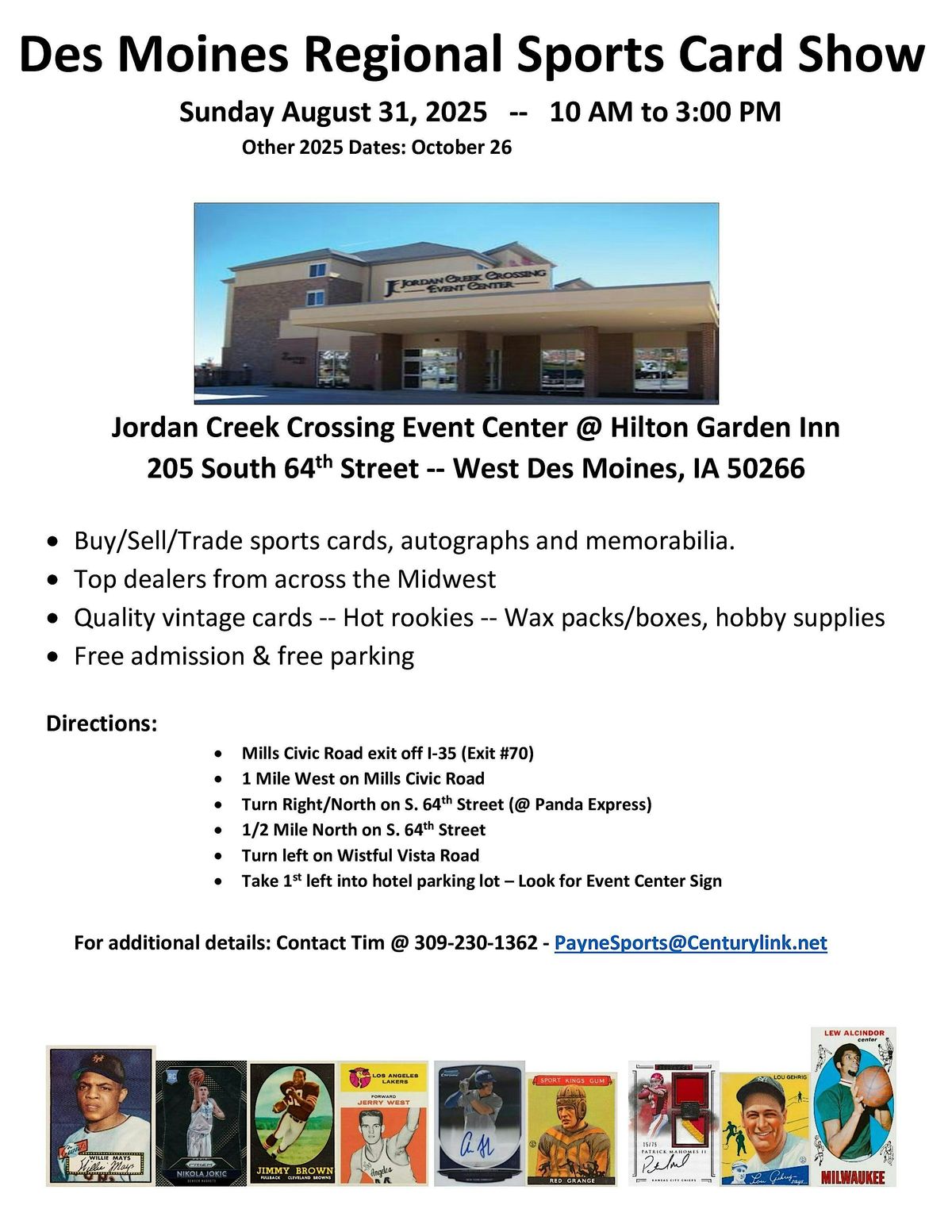 Des Moines Regional Sports Card Show -- Summer 2025