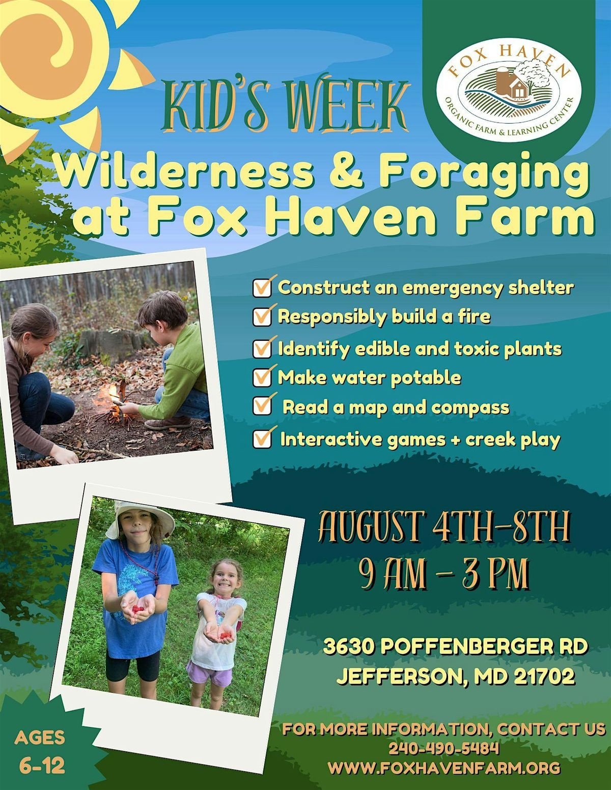 Kid's Week: Wilderness & Foraging Series [Ages 6-12]