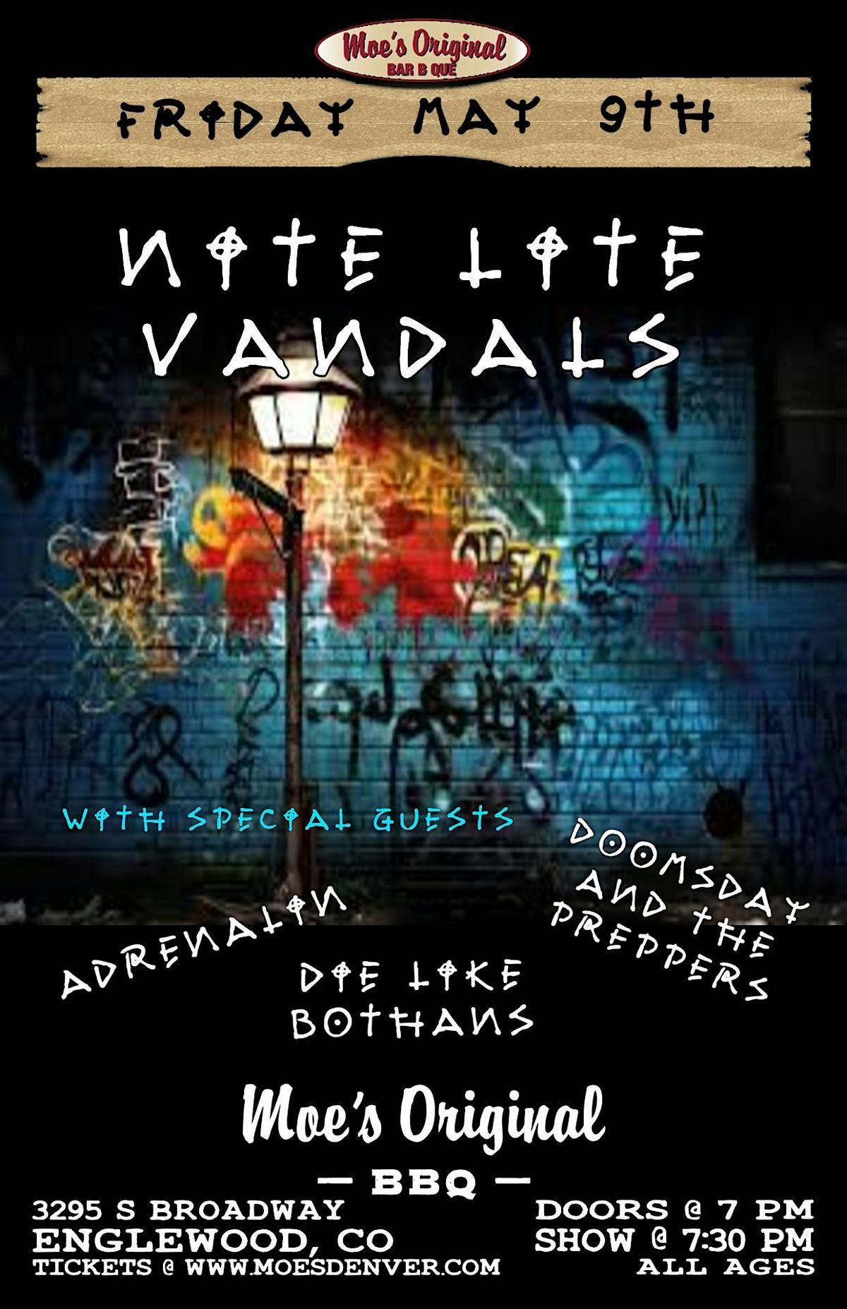 Nite Lite Vandals w\/ Adrenalin + Die Like Bothans+Doomsday and the Preppers