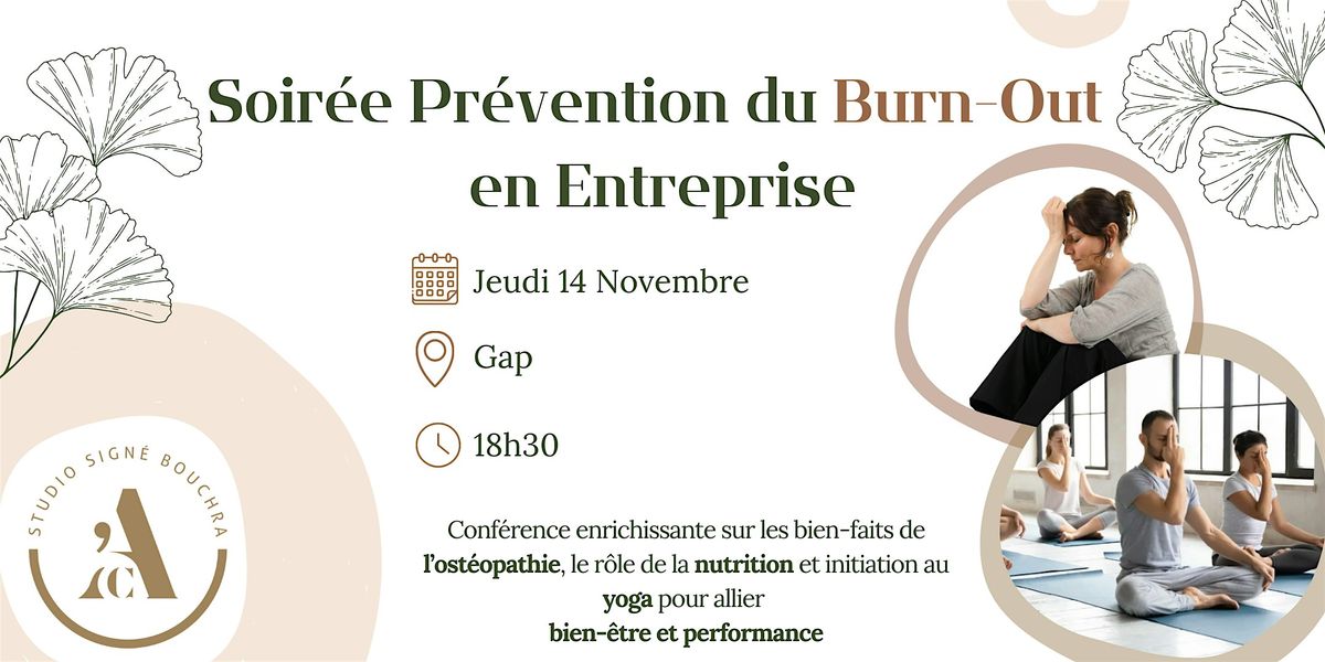 Chez Bouchra - Soir\u00e9e pr\u00e9vention du Burn-out en Entreprise