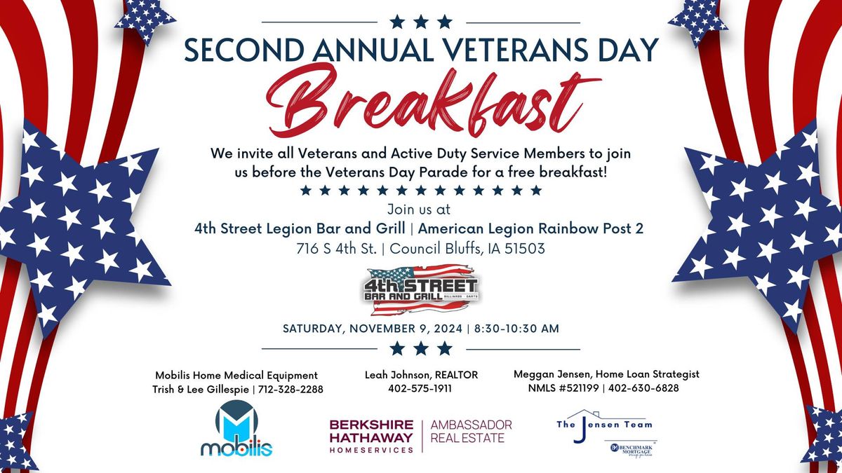 Second ANNUAL Veterans Day Breakfast