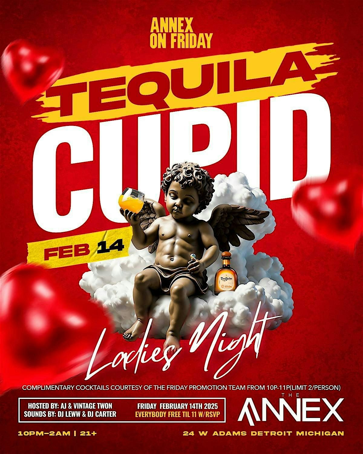 Annex on Friday Presents Tequila Cupid Ladies Night on Feb 14 at The Annex