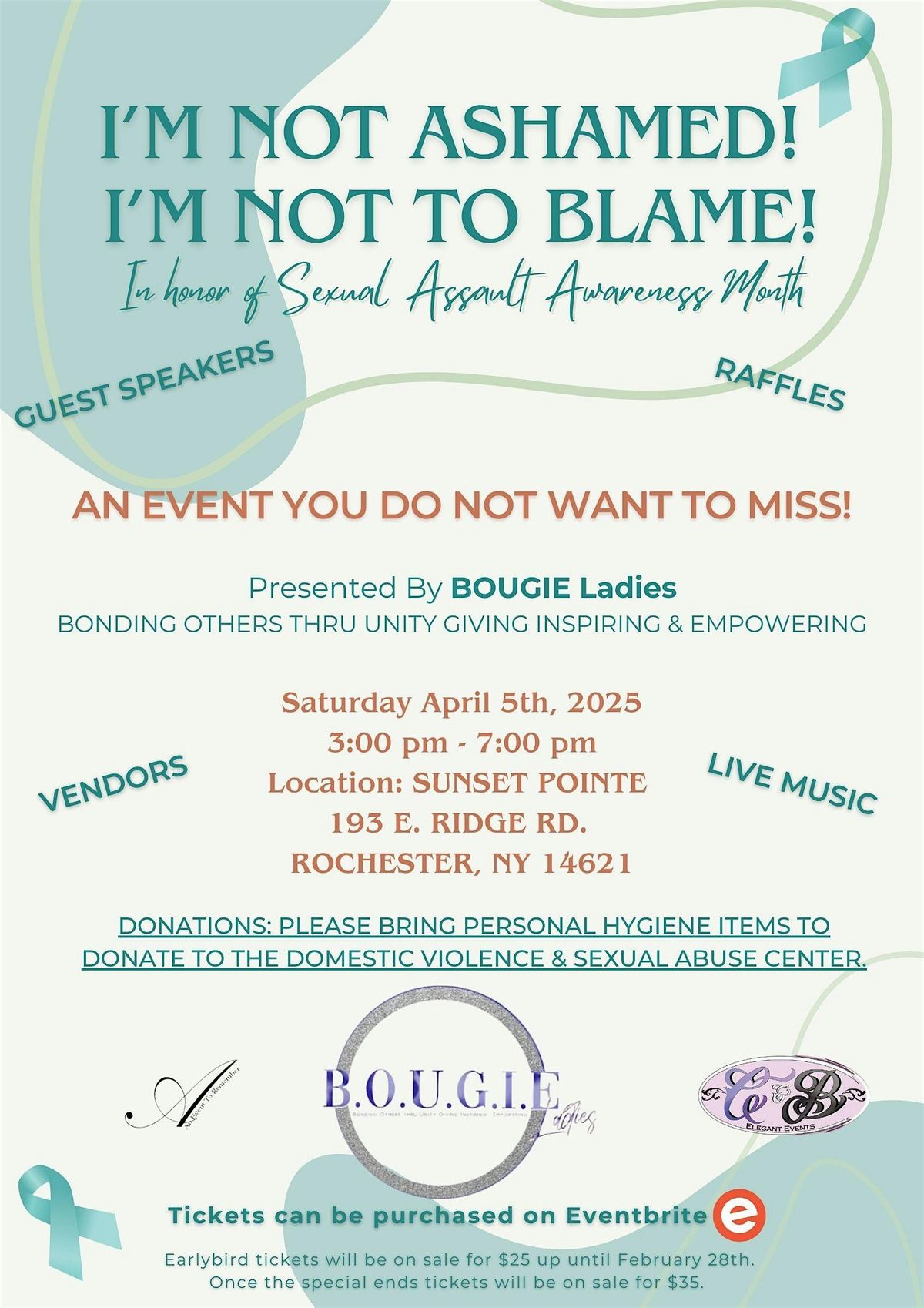 In honor of Sexual Assault Awareness Month... Guest Speakers, Raffles etc