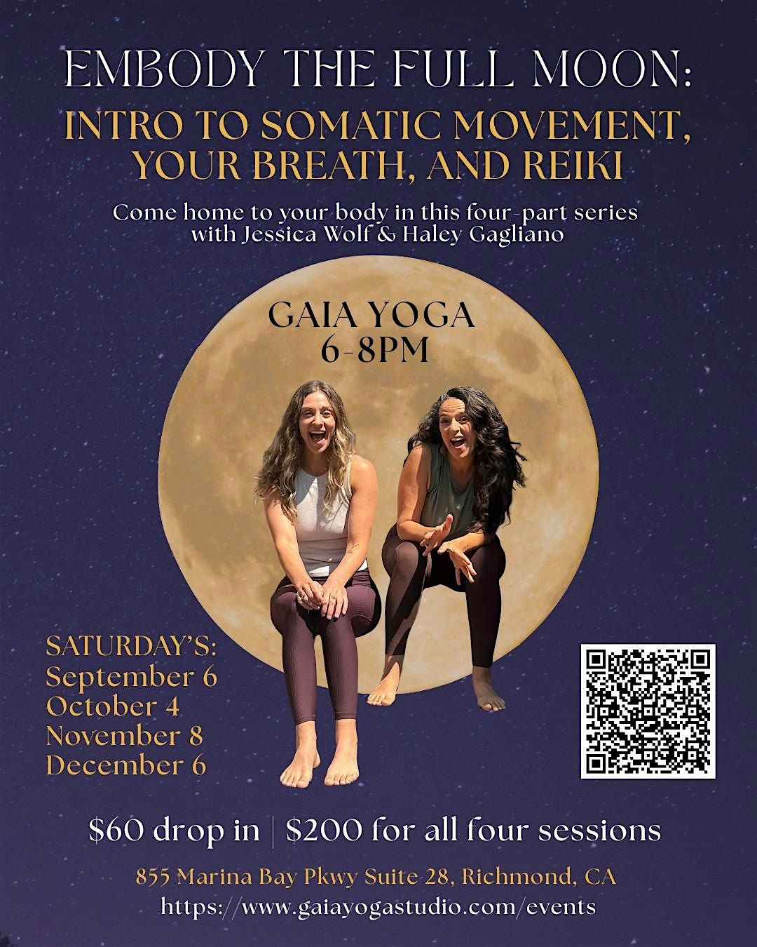 Embody the Full Moon: Intro to Somatic Movement, Your Breath, and Reiki