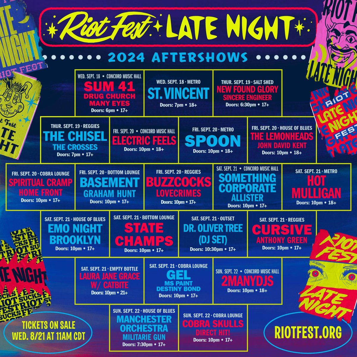 Riot Fest Late Night Shows -2manyDJs