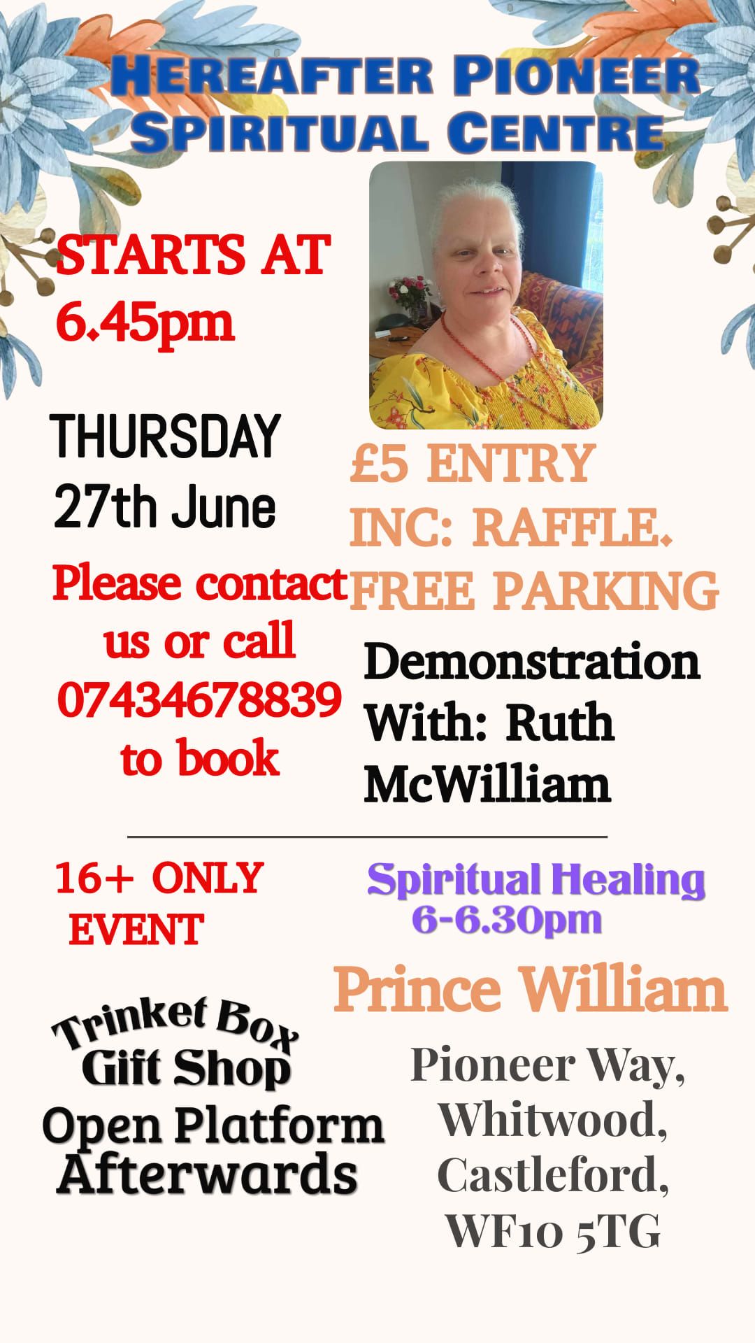 Demonstration of mediumship with Ruth McWilliam 