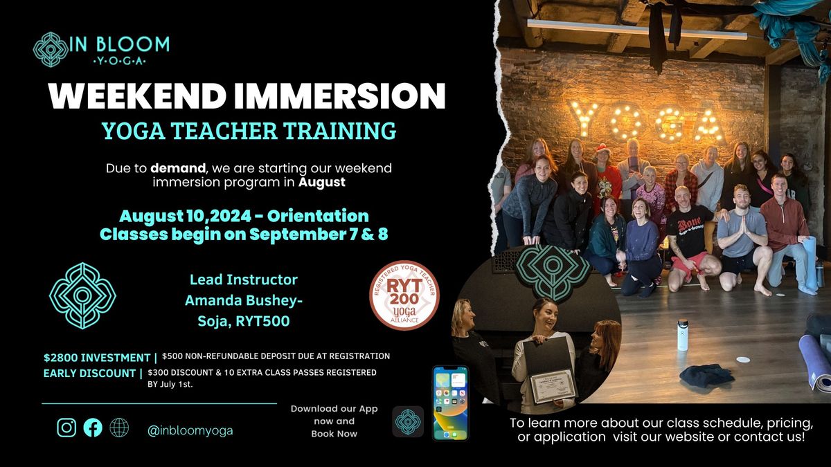 WEEKEND IMMERSION YOGA TEACHER TRAINING