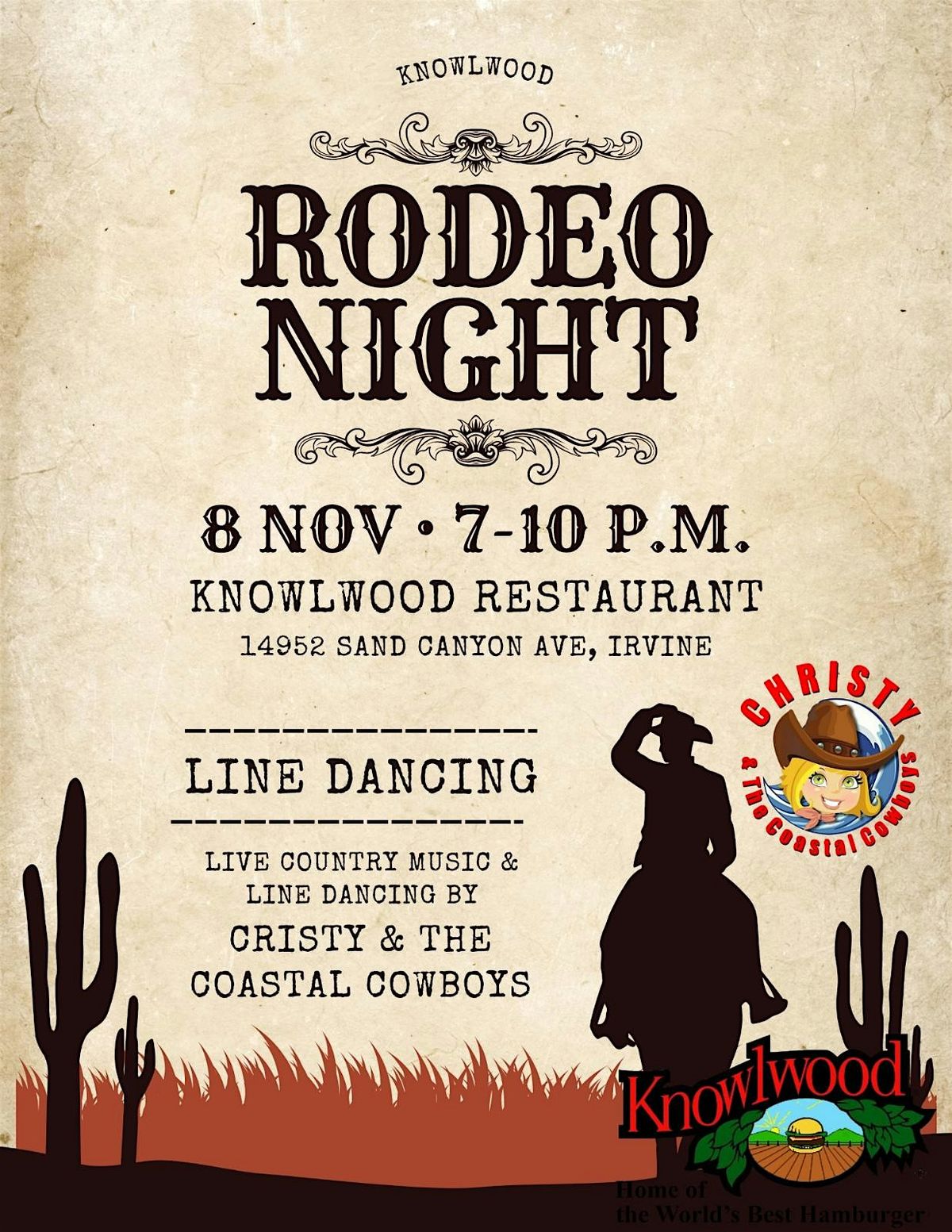 Rodeo Night with Christy and the Coastal Cowboys at Knowlwood