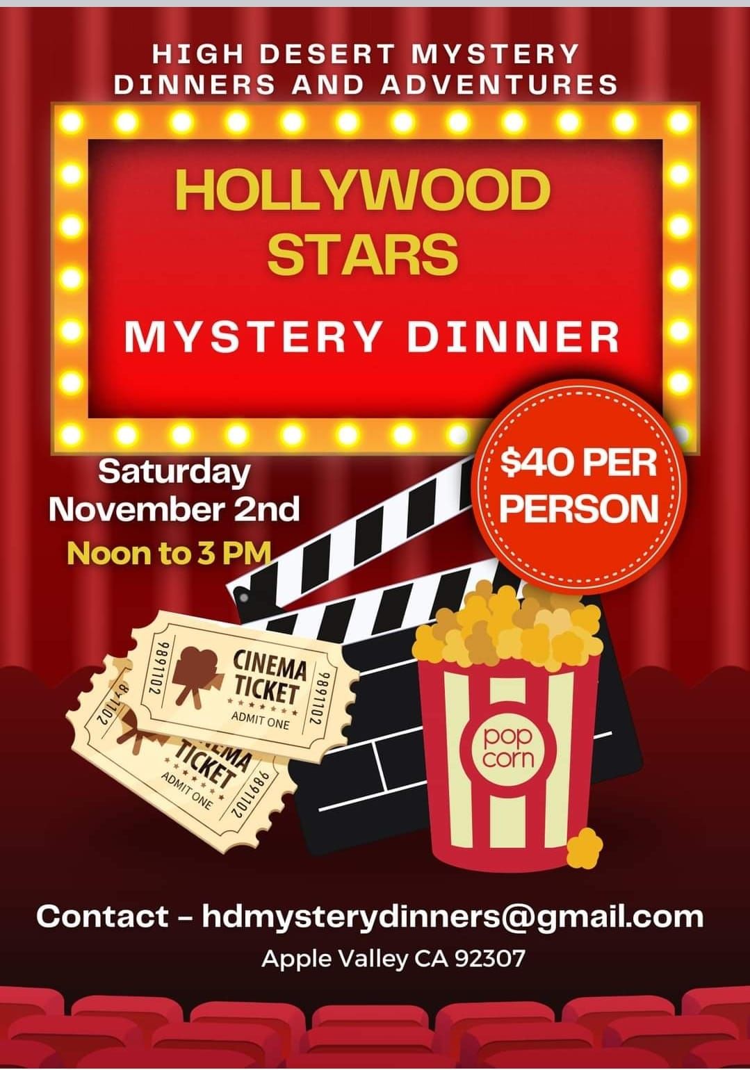 Hollywood Stars Mystery Dinner