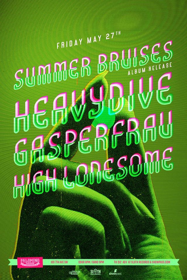 Summer Bruises album release with Heavydive, GASPERFRAU and High Lonesome