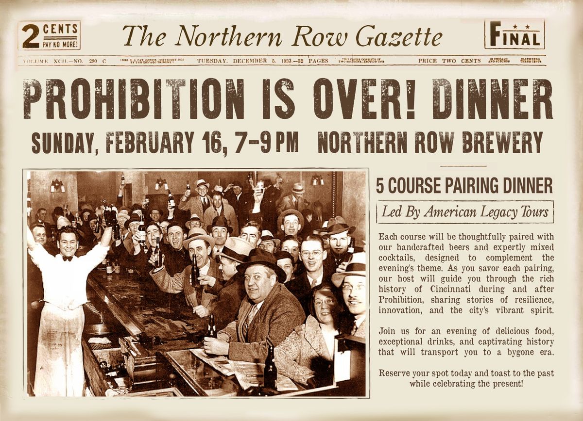 PROHIBITION IS OVER! Dinner Party