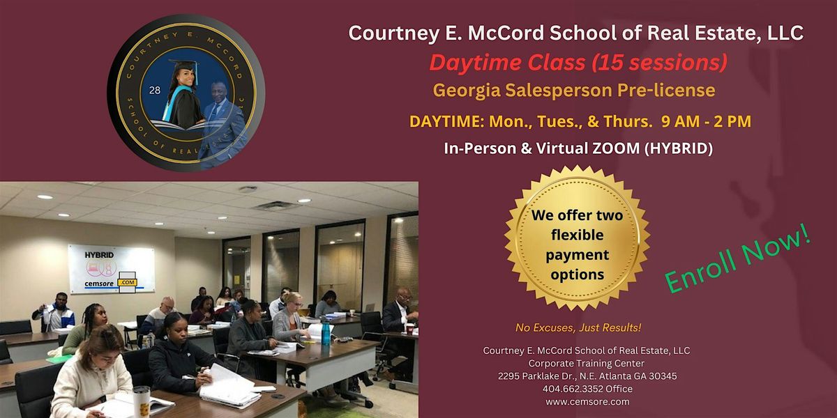 Daytime Pre-license Course  Secure Your Spot Today - Just $224.50!