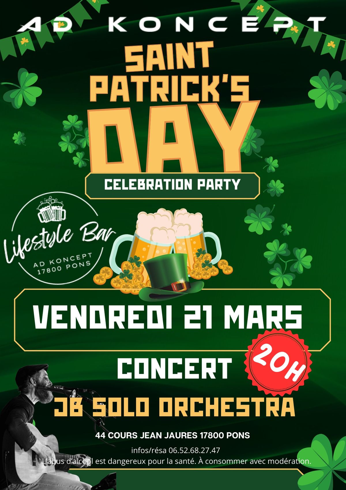 Soir\u00e9e St Patrick -Concert Jb Solo