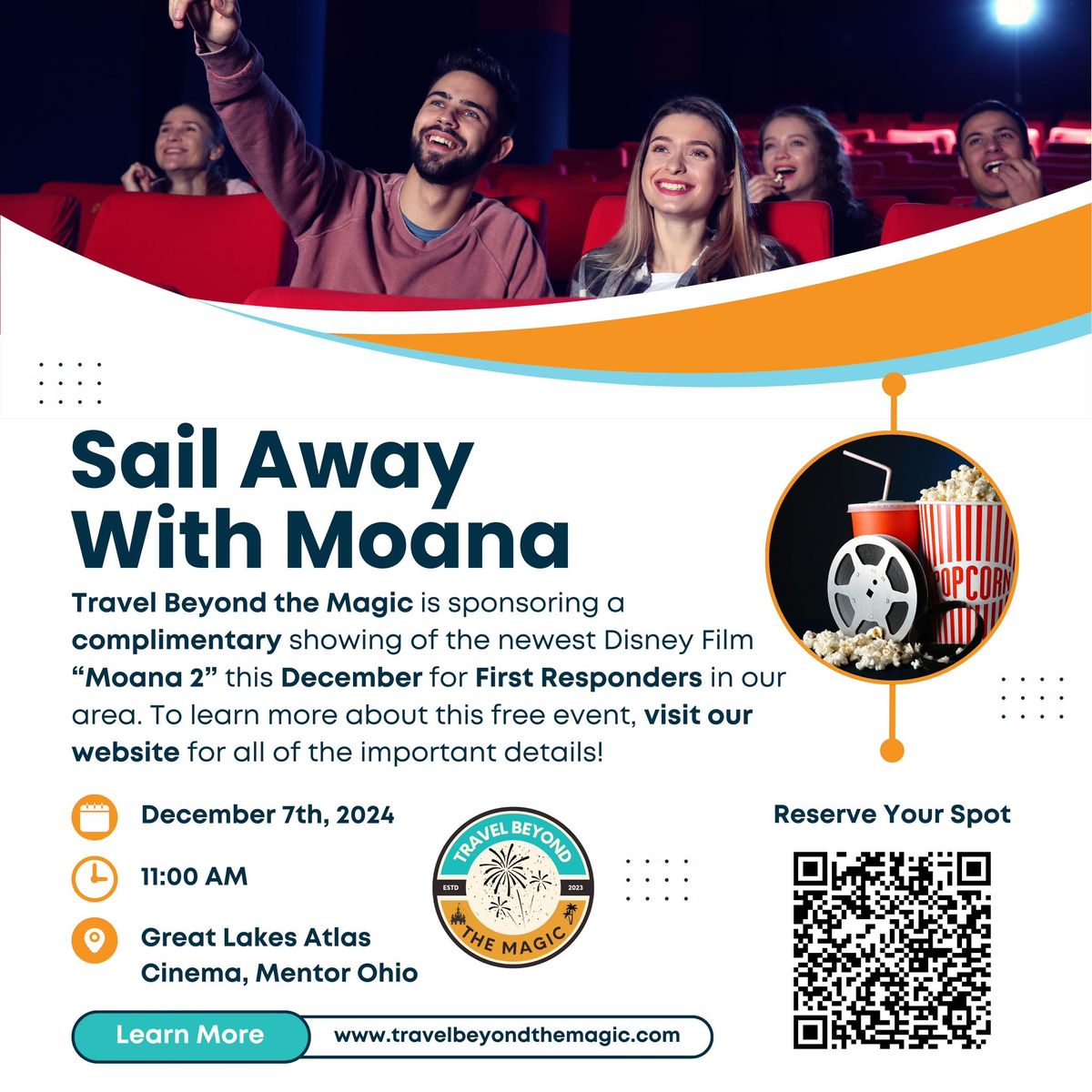 (REGISTER ON OUR WEBSITE) Sail Away With Moana with Travel Beyond the Magic! 