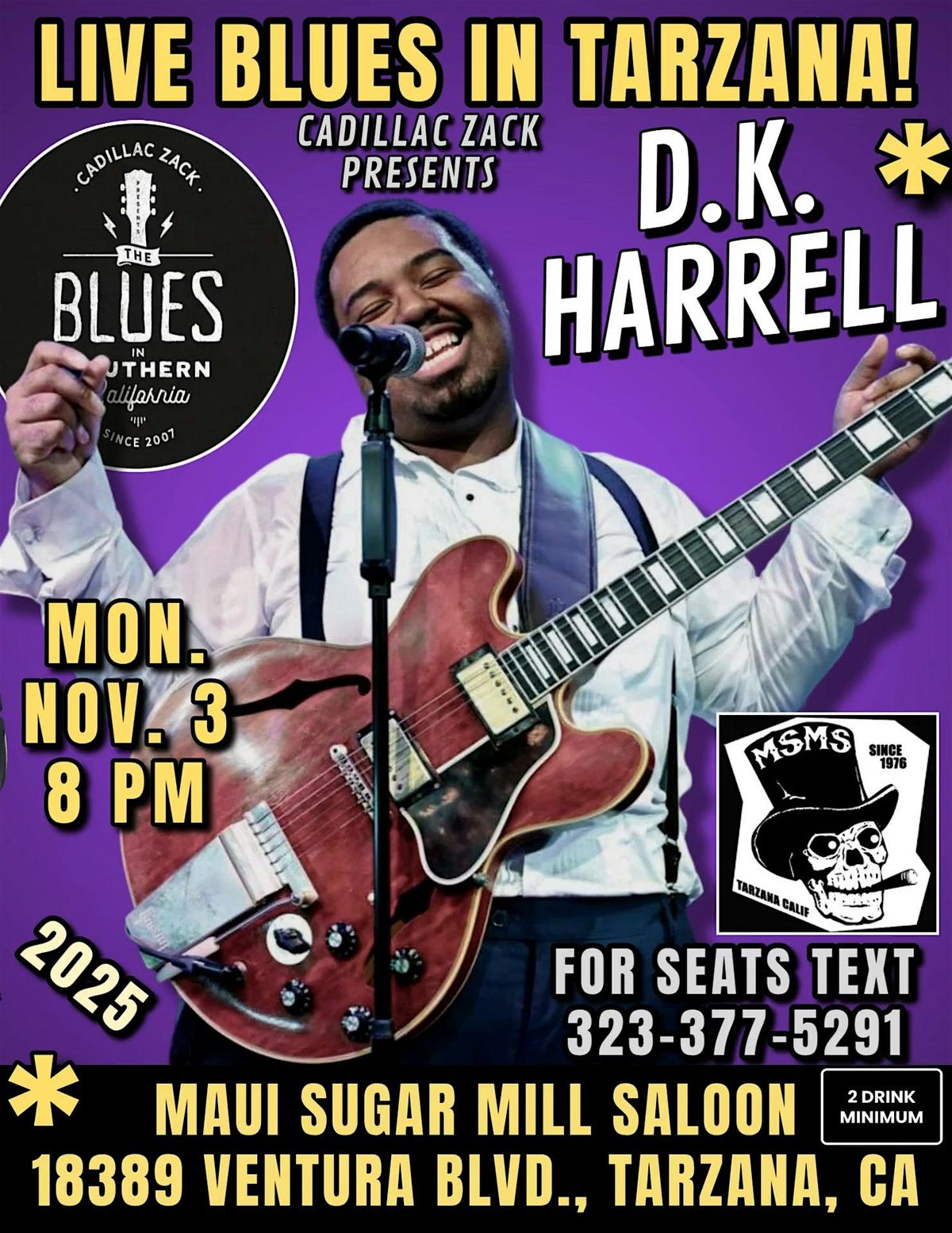 DK HARRELL - Rising Blues Guitar Superstar - in Tarzana!