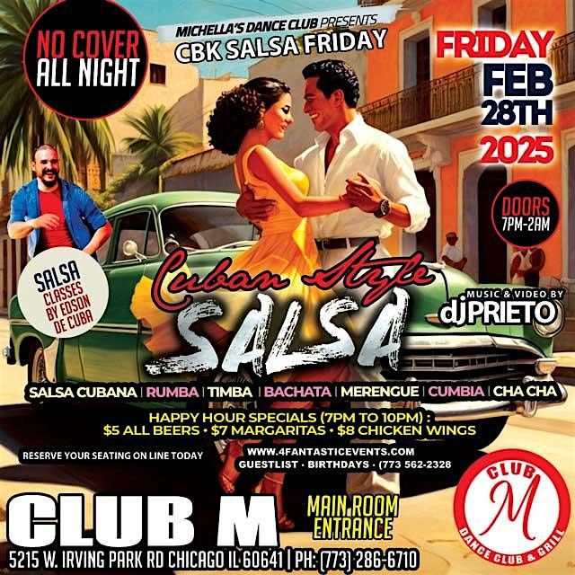 Cuban Style Salsa Friday @ CLUB M \u2013 No Cover Charge