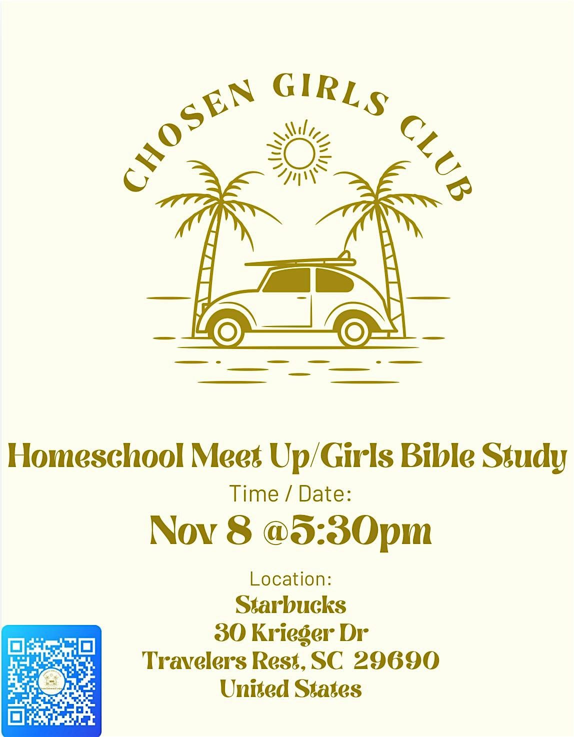 Chosen Girls Club - homeschool meet up\/ Bible Study