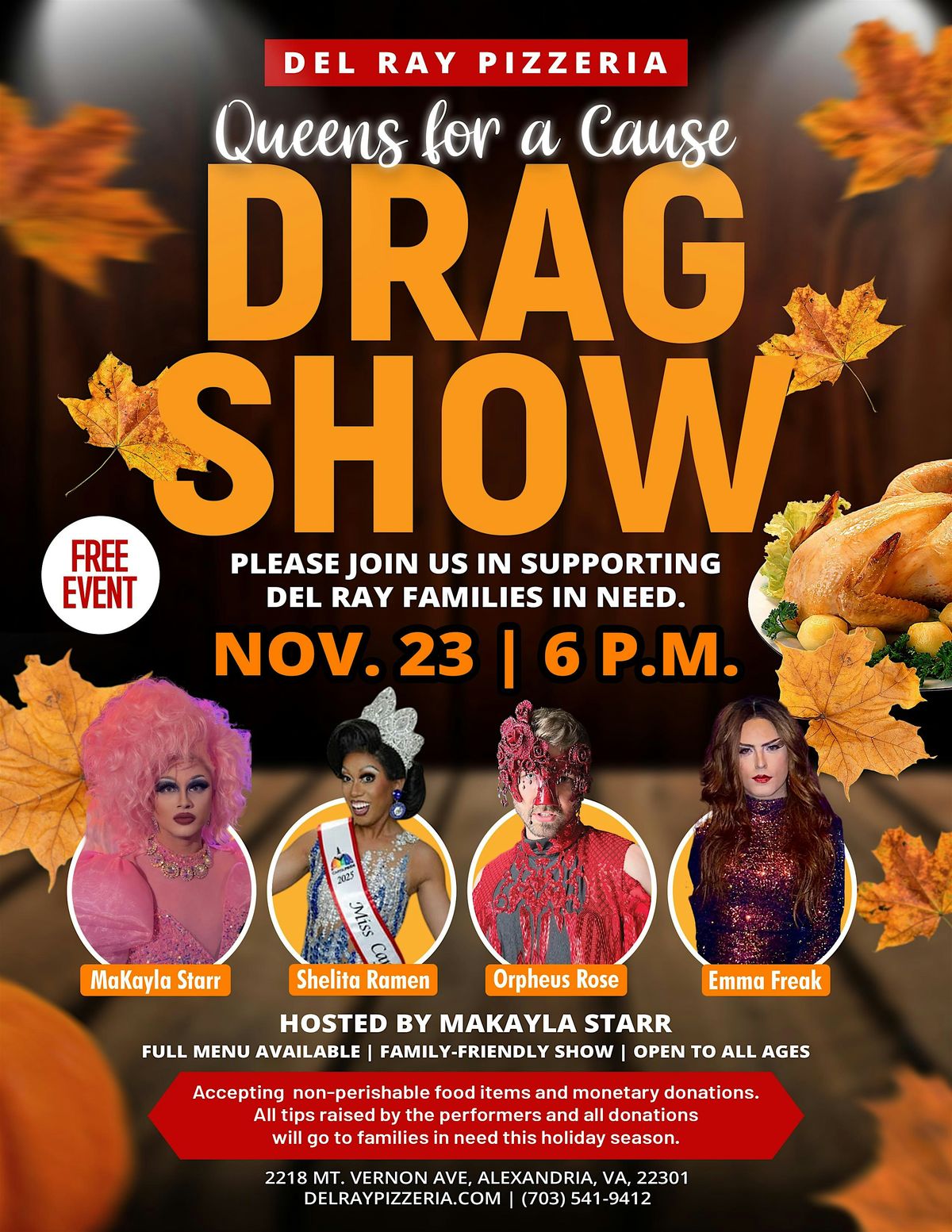 Del Ray Pizzeria Queens for a Cause Drag Show
