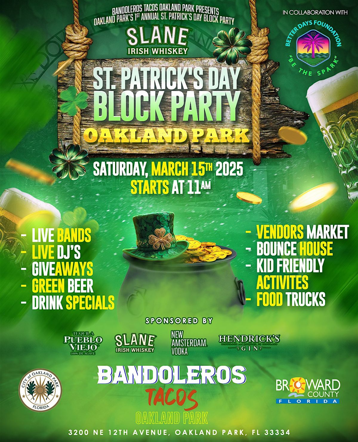 St. Patrick's Day Block Party | Oakland Park | Free Beer!