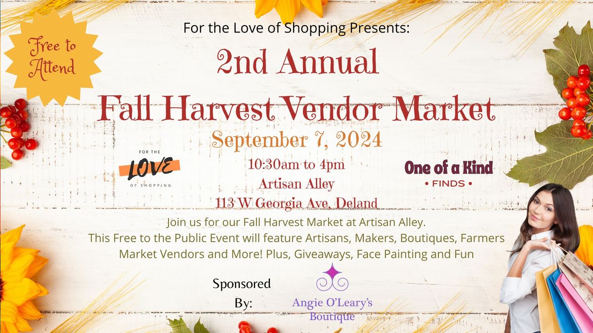 2nd Annual Fall Harvest Vendor Market at Artisan Alley