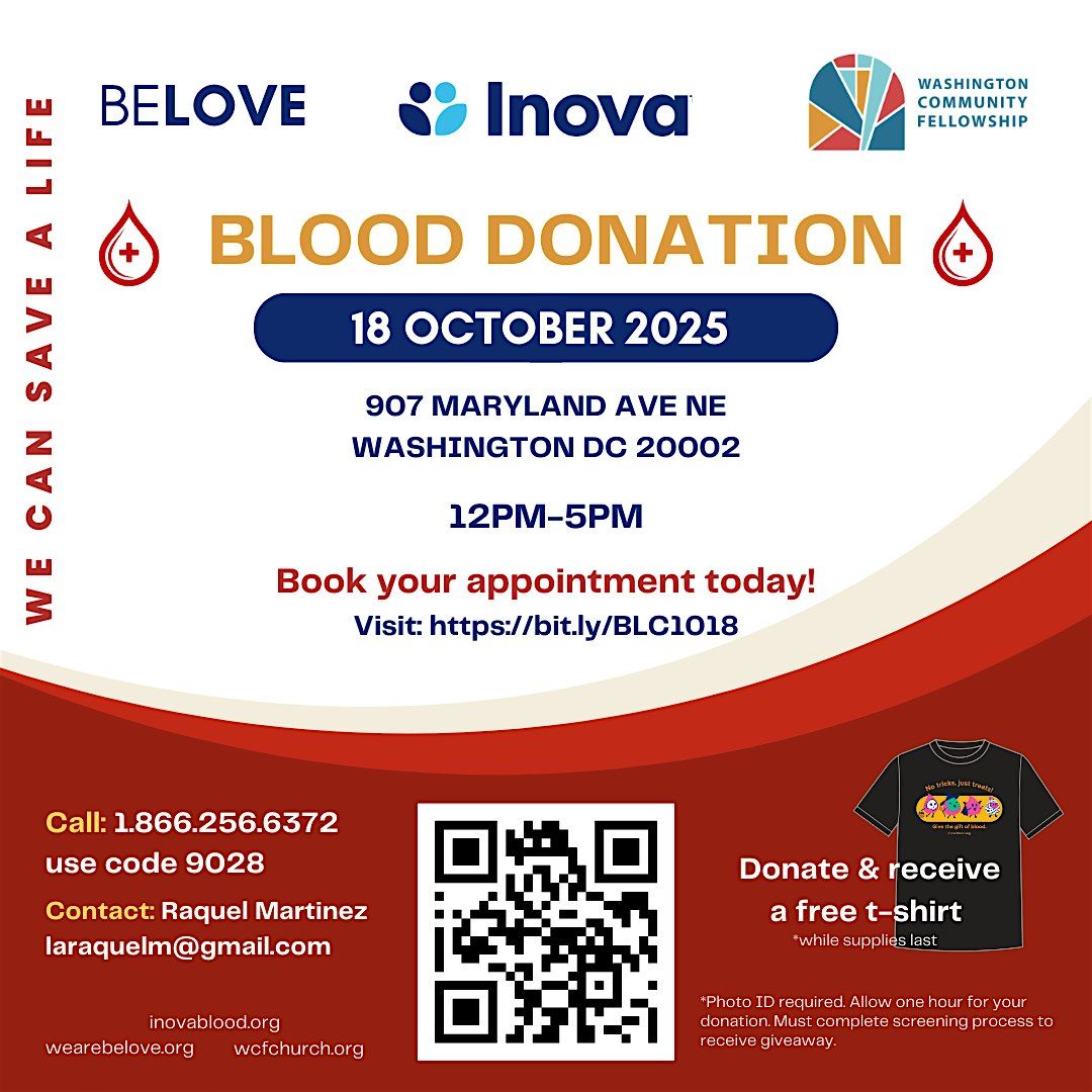 OCTOBER BLOOD DRIVE - CAPITAL HILL NEIGHBORHOOD