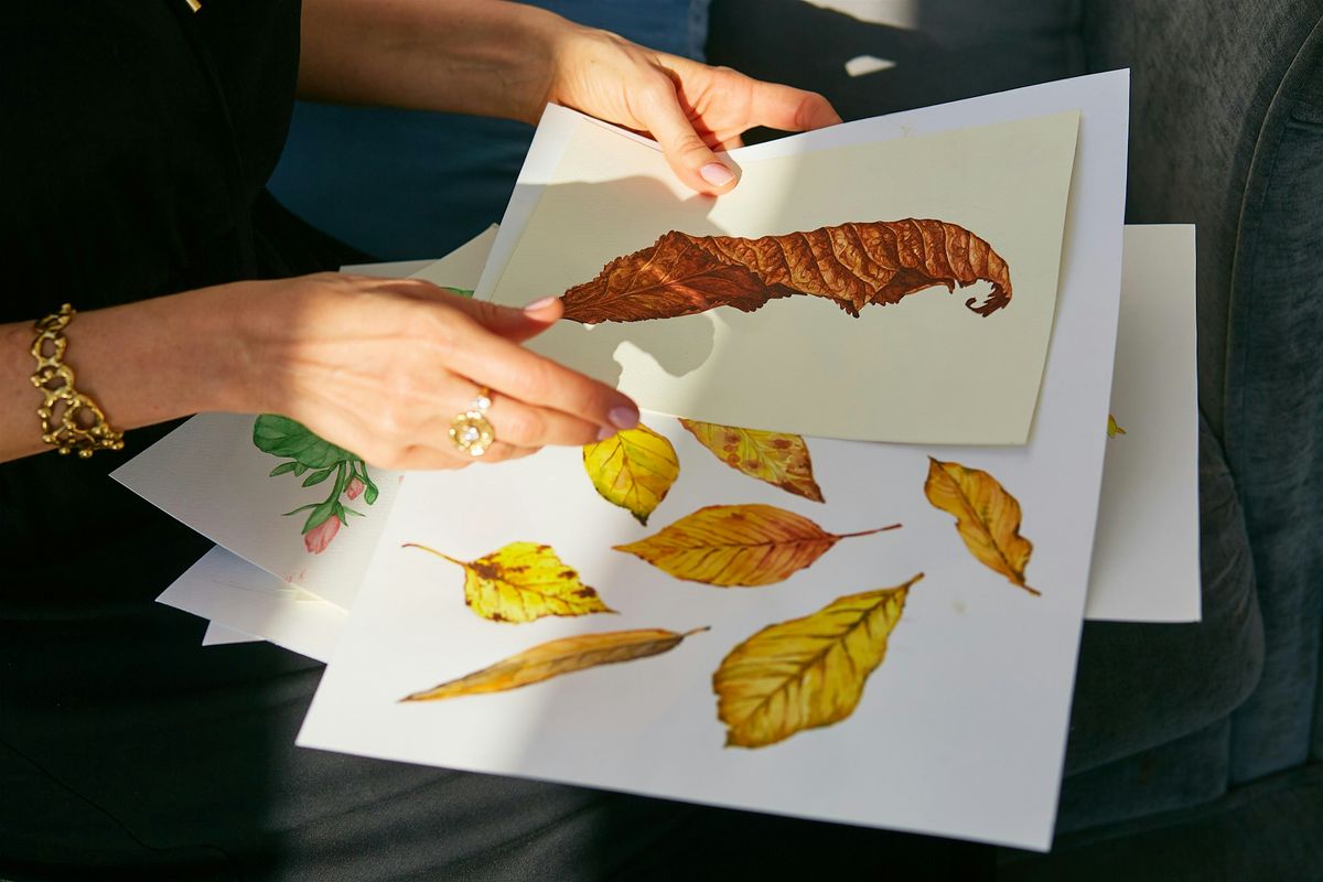 Peindre des feuilles avec des feuilles, atelier cr\u00e9atif