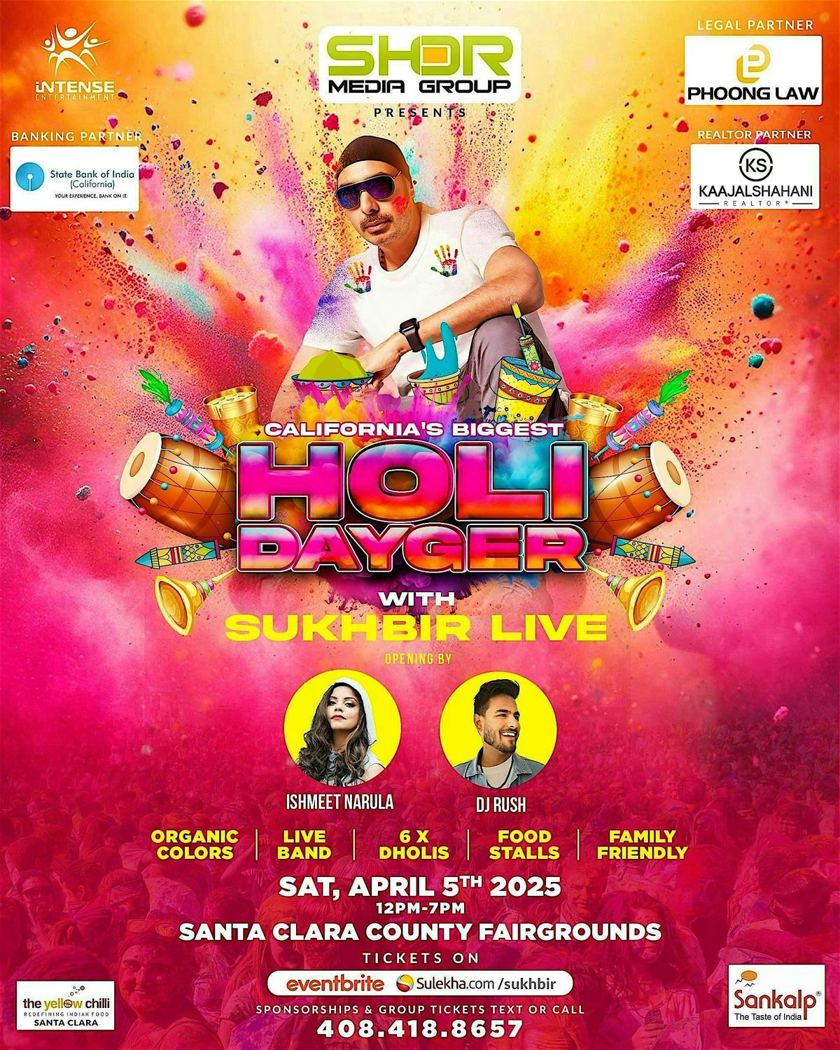 Holi Dayger |Sukhbir | DJ Rush |Dholis : California\u2019s biggest color fiesta