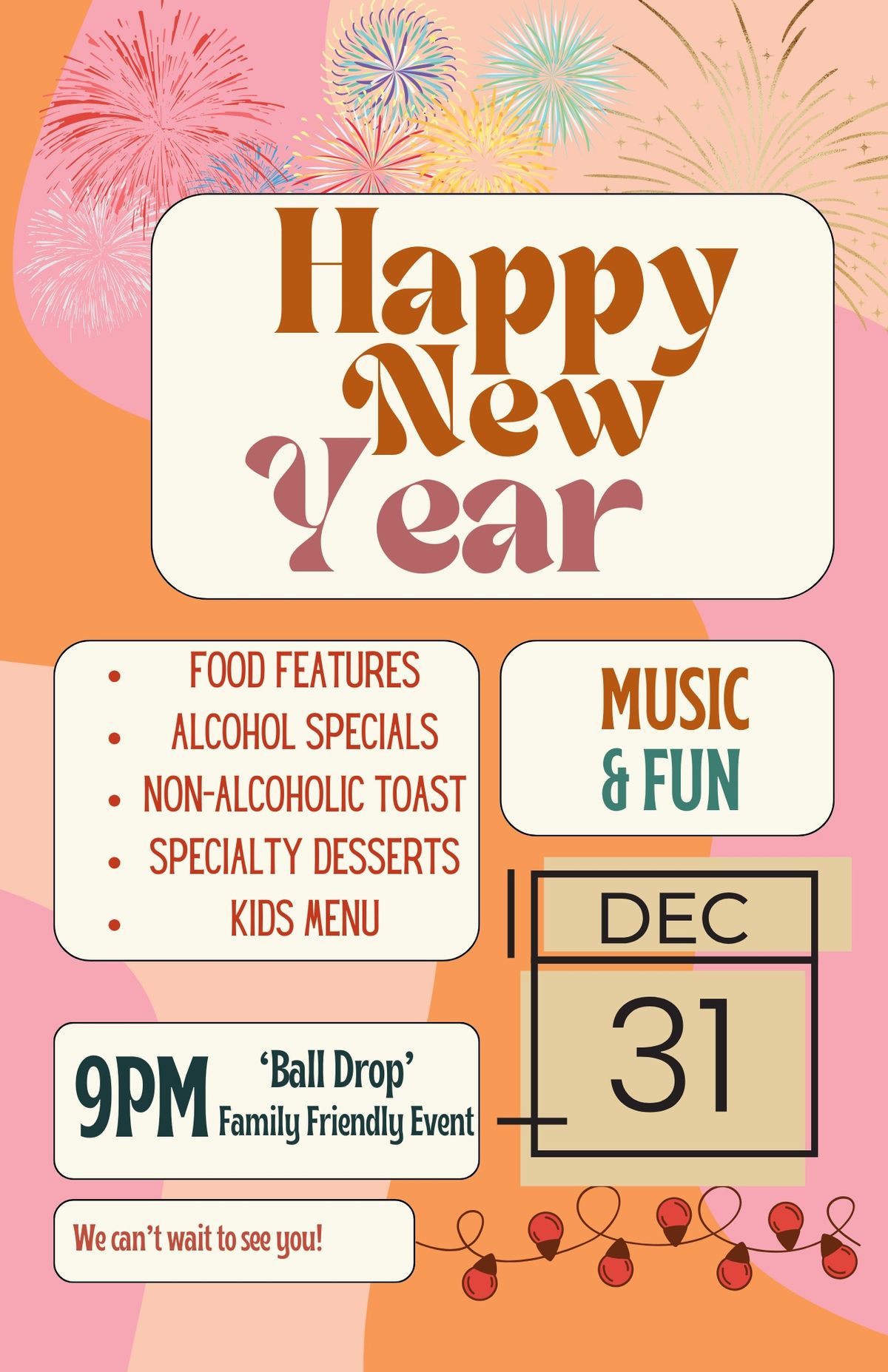 Family Friendly New Years Eve Party!