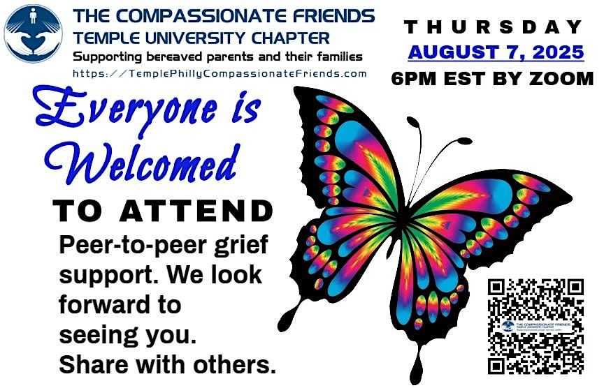 1ST THURSDAY MONTHLY GRIEF SUPPORT FREE BY ZOOM 6:00PM EST